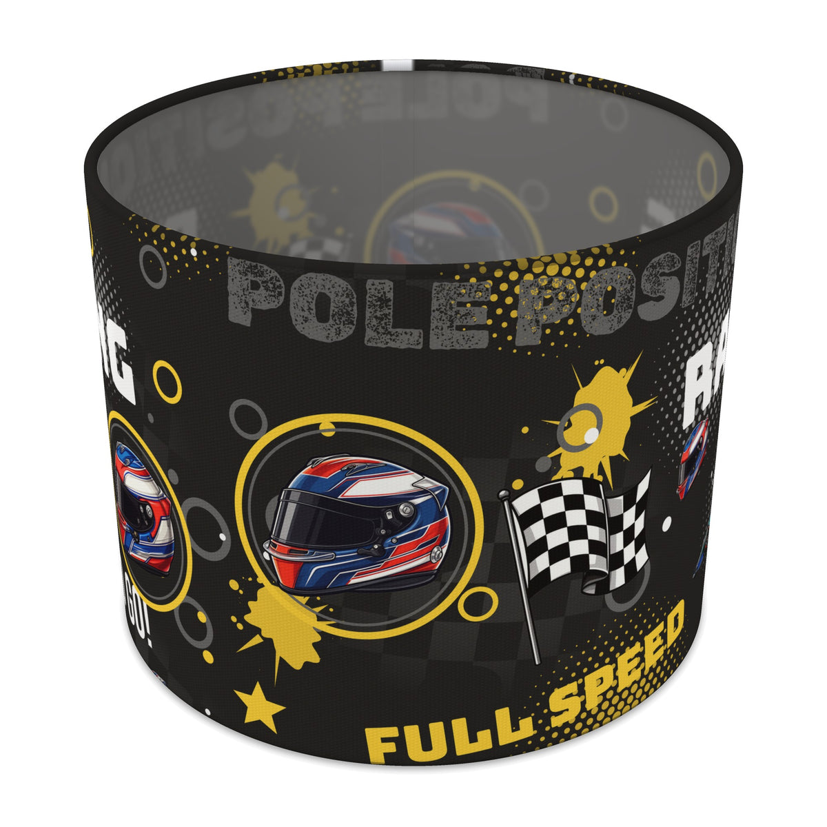 Black And Yellow Pole II lampshade - 25cm x 20cm Table