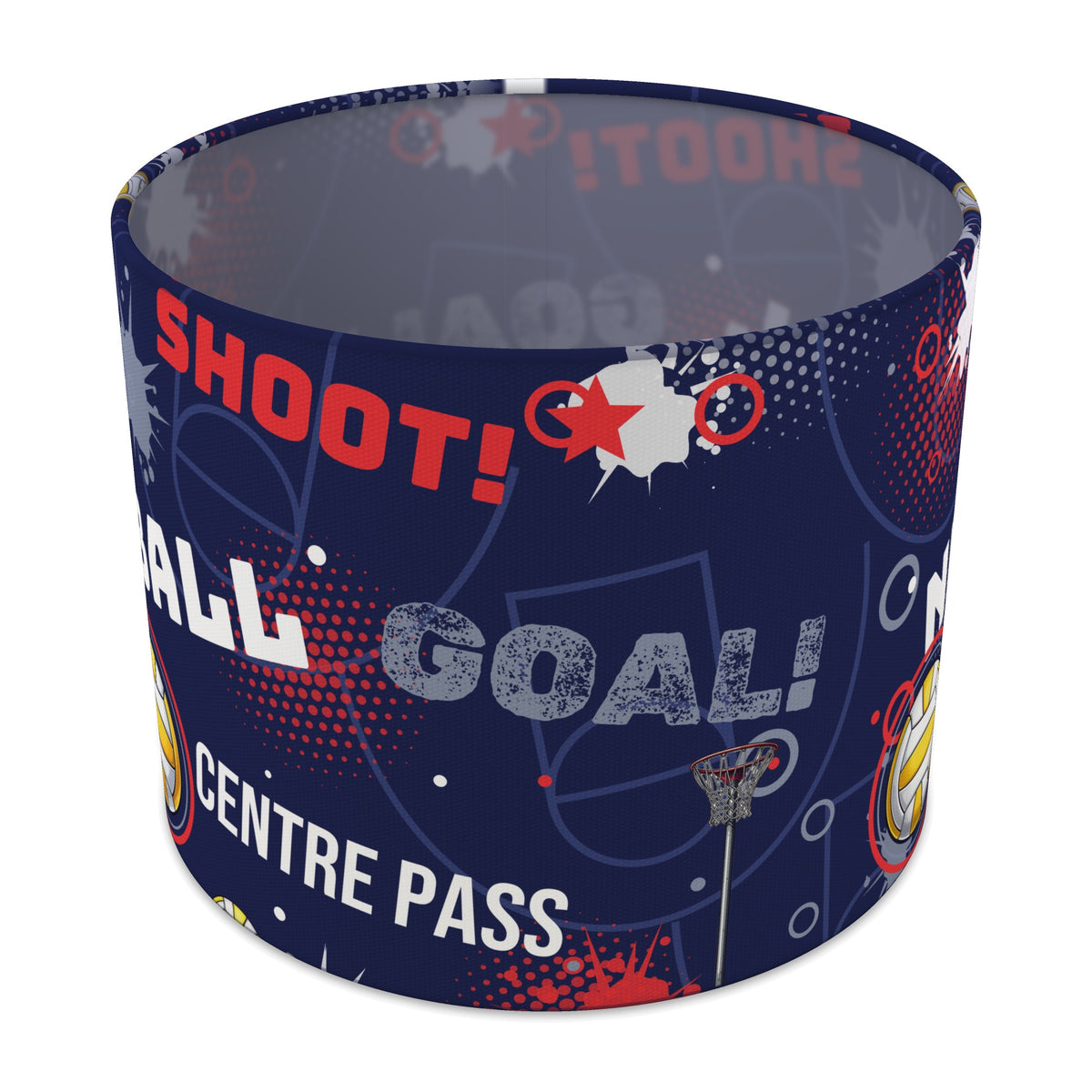 Navy Netball Star II lampshade - 25cm x 20cm Table