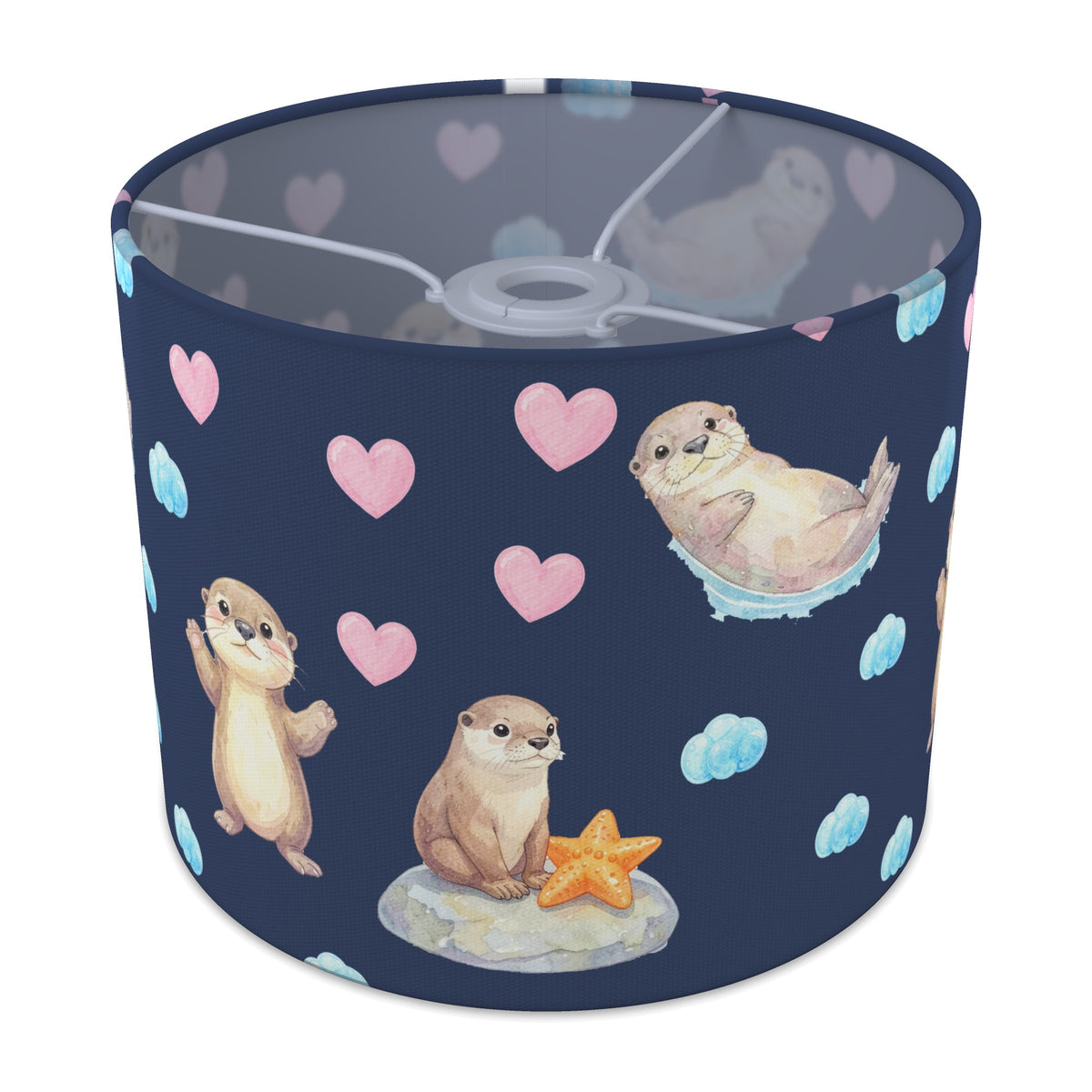 Navy Otter Friends II lampshade - 25cm x 20cm Ceiling