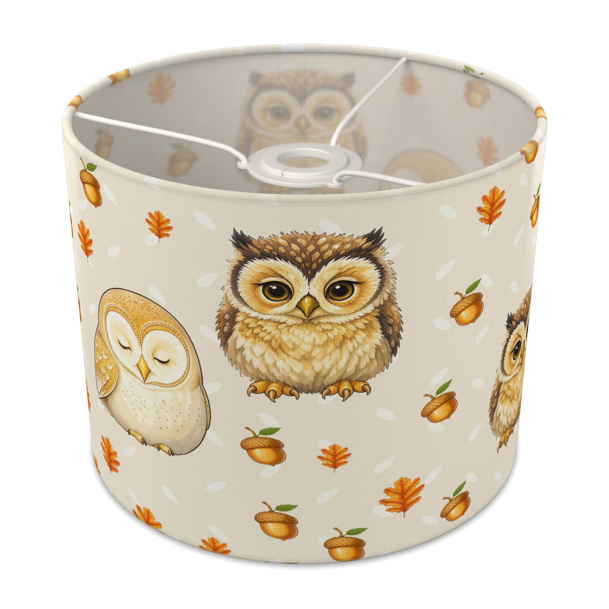 Cream Night Owls II lampshade - 25cm x 20cm Ceiling