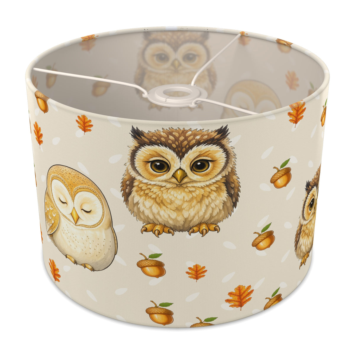 Cream Night Owls II lampshade - 30cm x 21cm Ceiling