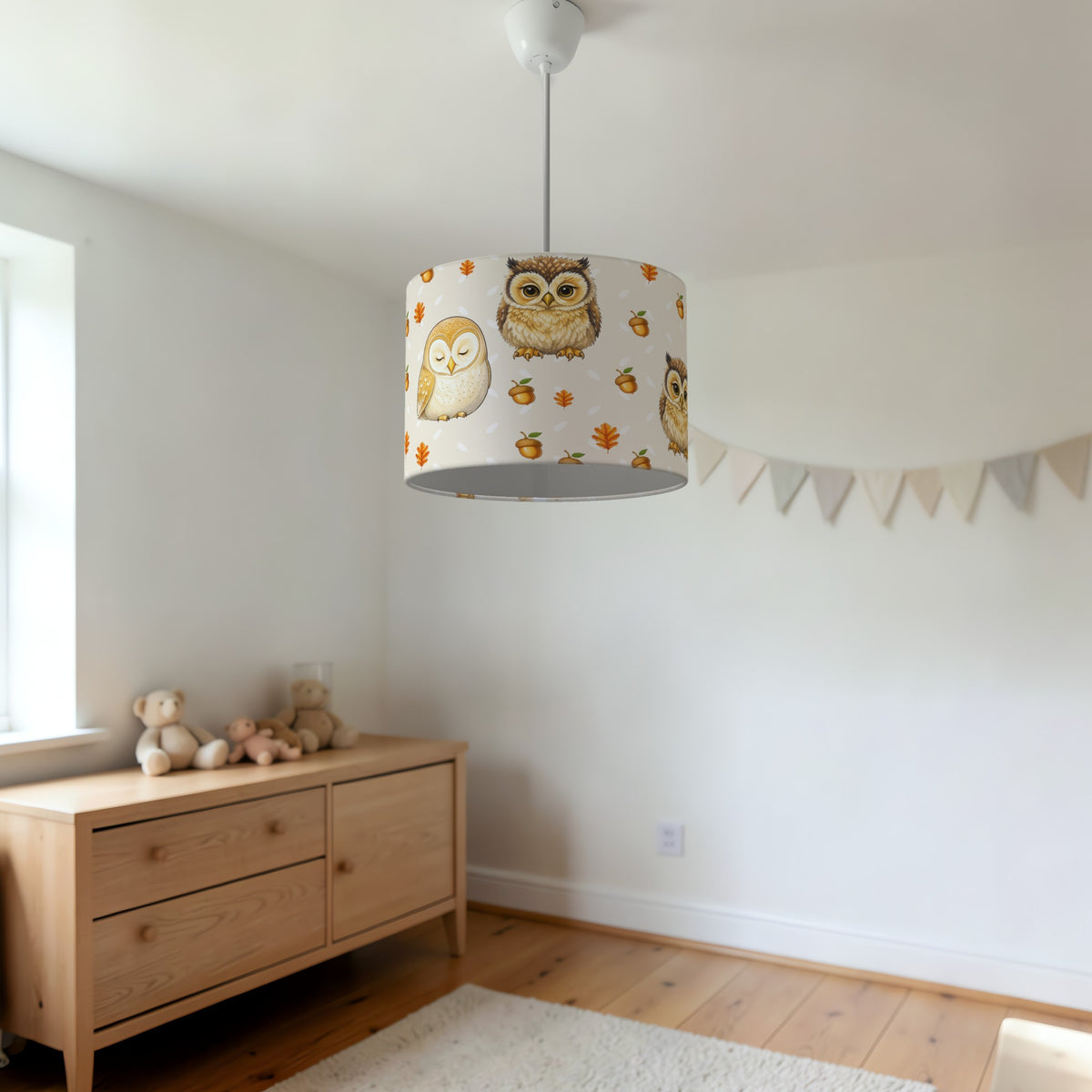 Cream Night Owls II lampshade - 20cm x 18.5cm Ceiling - photo 3