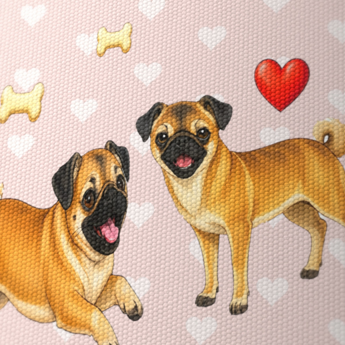 Blush Pug Love II lampshade - 20cm x 18.5cm Ceiling - photo 6