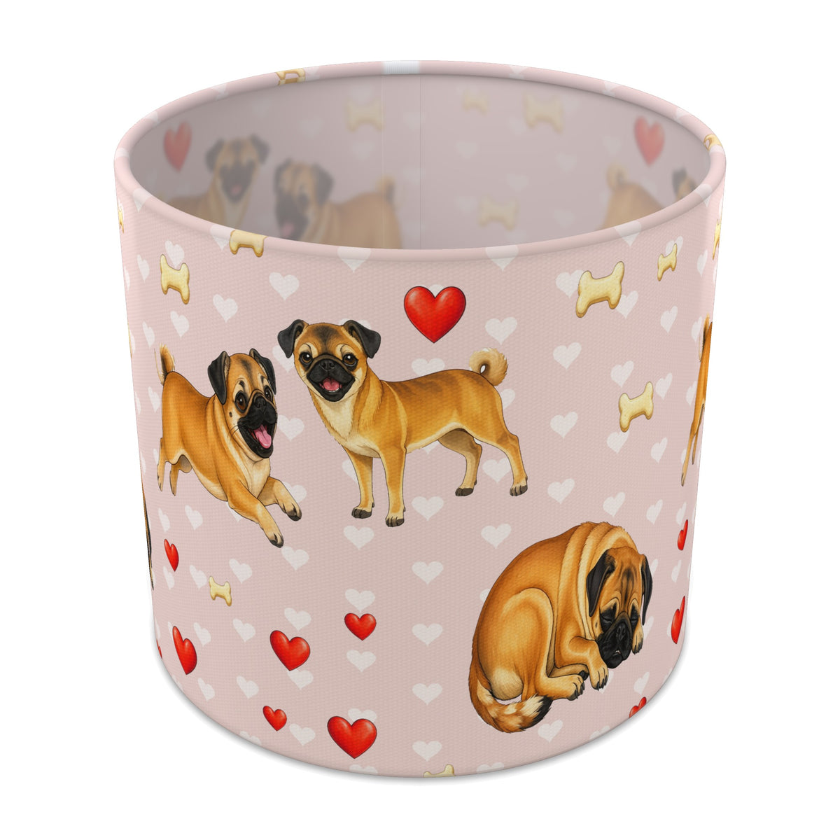 Blush Pug Love II lampshade - 20cm x 18.5cm Table
