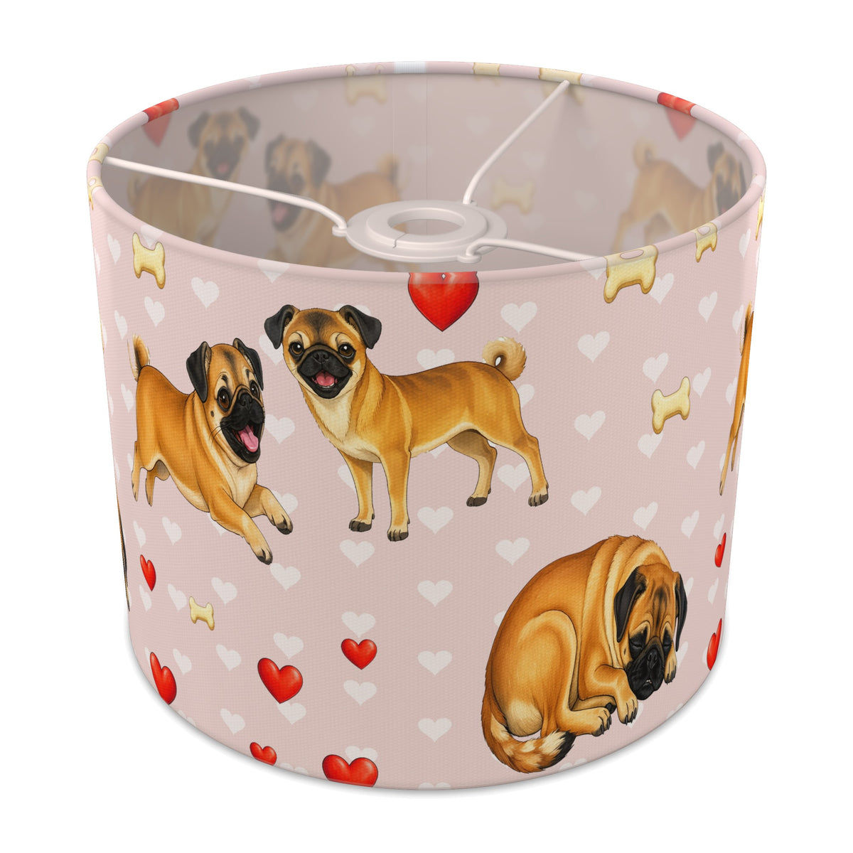 Blush Pug Love II lampshade - 25cm x 20cm Ceiling
