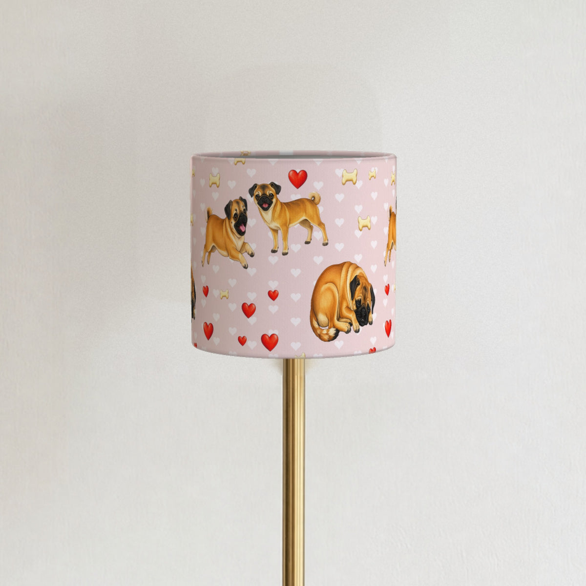 Blush Pug Love II lampshade - 20cm x 18.5cm Ceiling - photo 3
