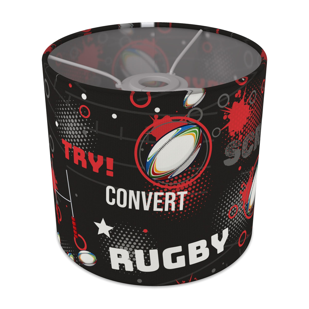 Black Rugby Crazy II lampshade - 20cm x 18.5cm Ceiling - main photo