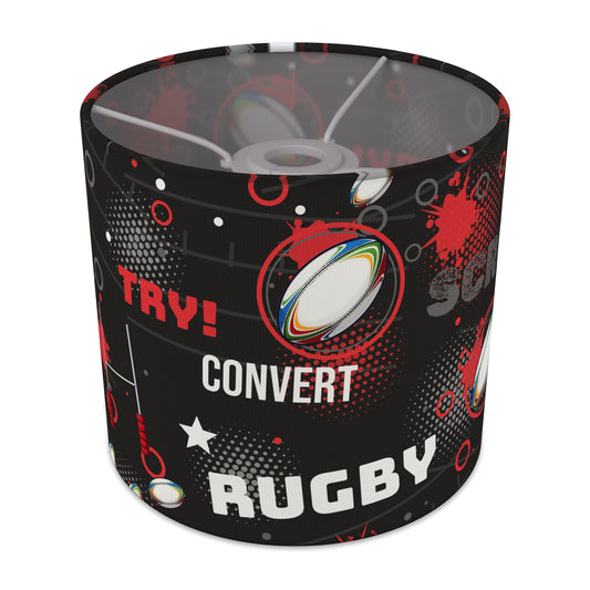 Black Rugby Crazy II lampshade - 20cm x 18.5cm Ceiling - main photo