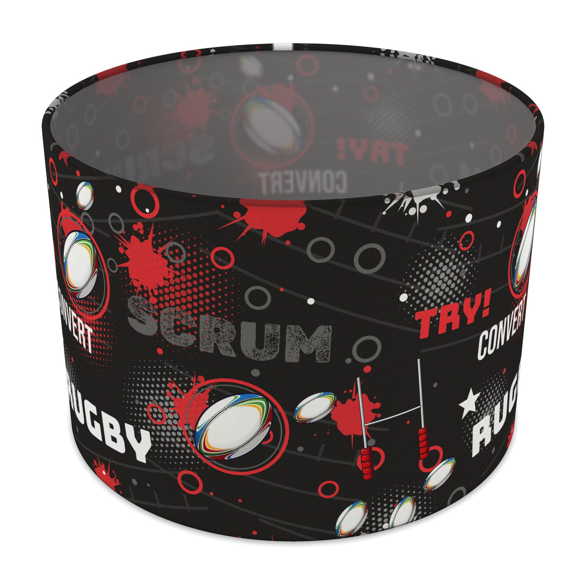 Black Rugby Crazy II lampshade - 30cm x 21cm Table