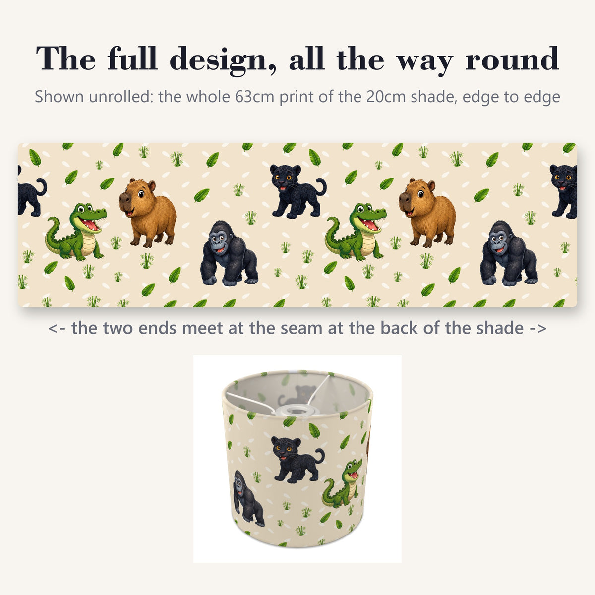 Sand Safari Friends II lampshade - 20cm x 18.5cm Ceiling - photo 9