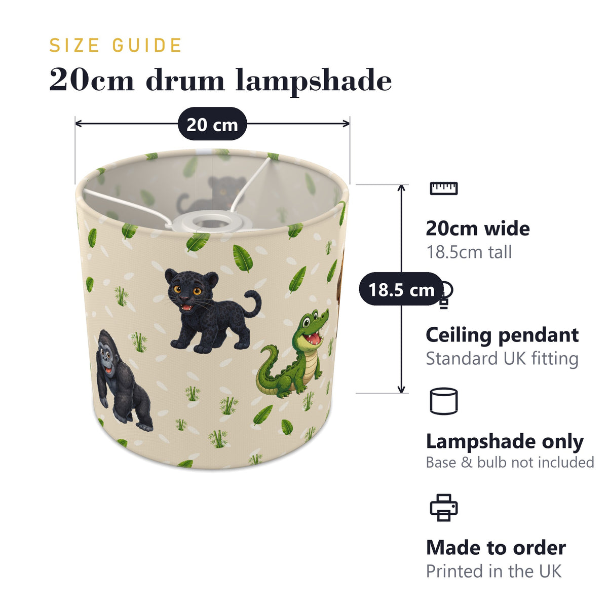 Sand Safari Friends II lampshade - 20cm x 18.5cm Ceiling - photo 7