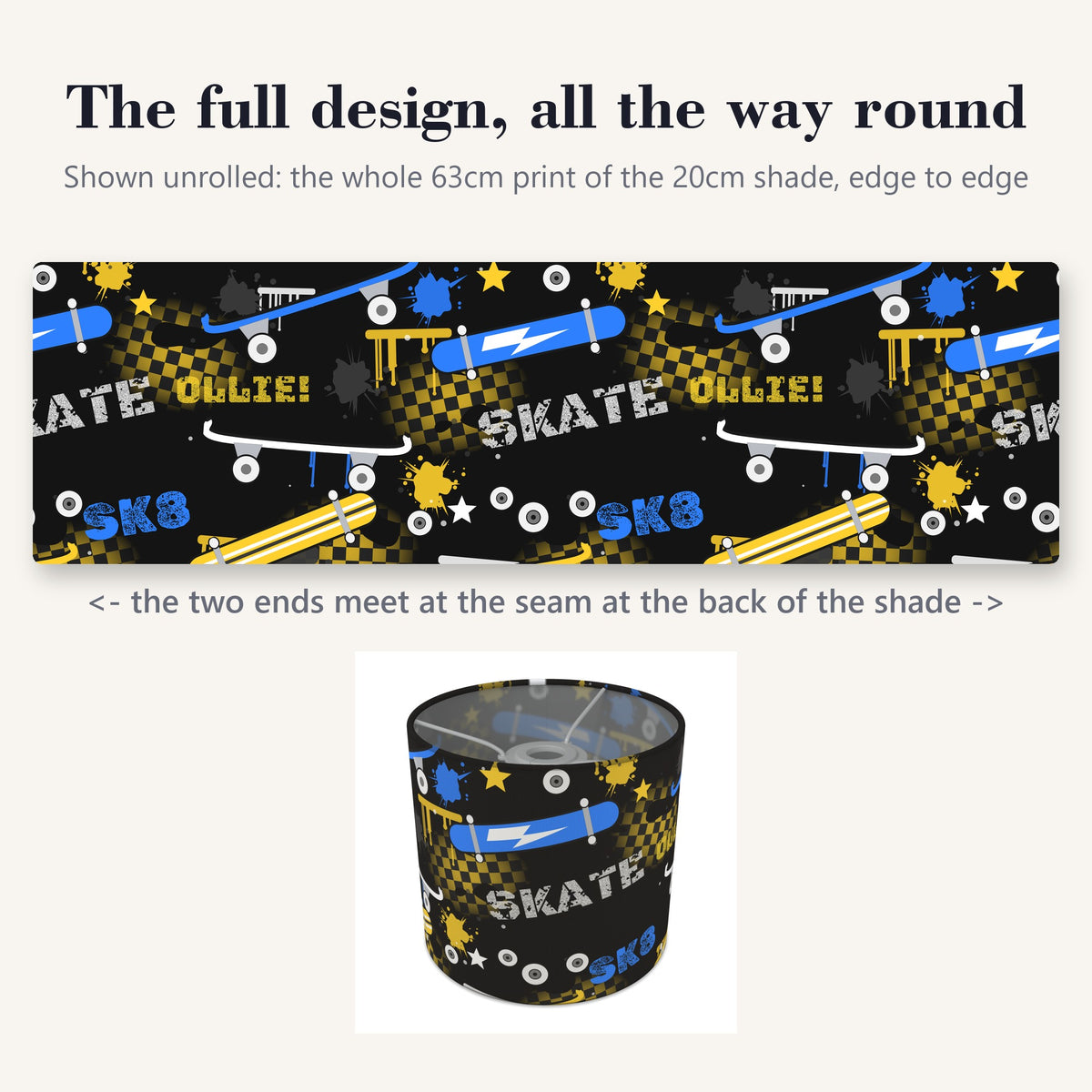 Black Skate Park II lampshade - 20cm x 18.5cm Ceiling - photo 9