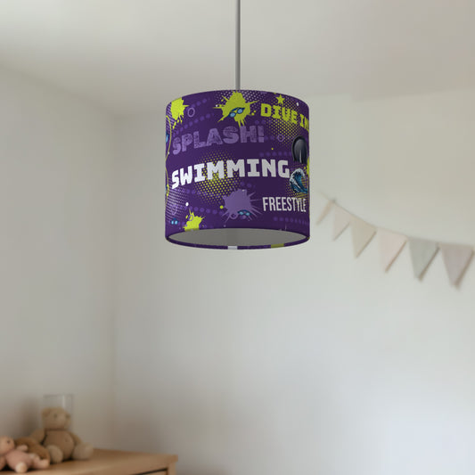 Purple Splash Swimming II lampshade - 20cm x 18.5cm Ceiling - photo 2