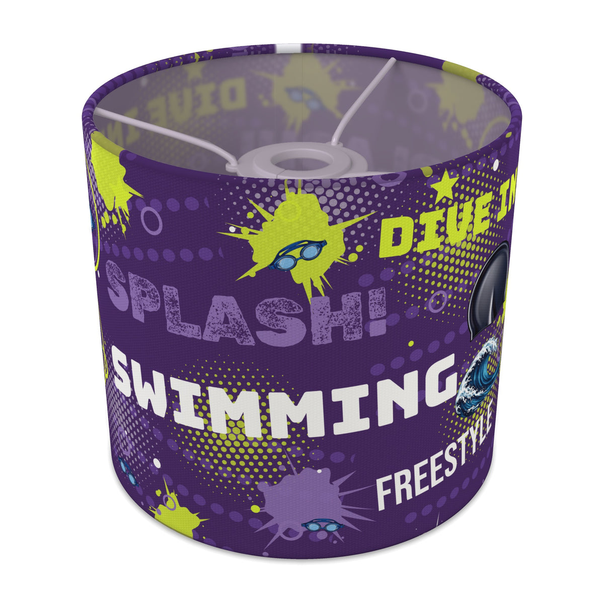 Purple Splash Swimming II lampshade - 20cm x 18.5cm Ceiling - main photo