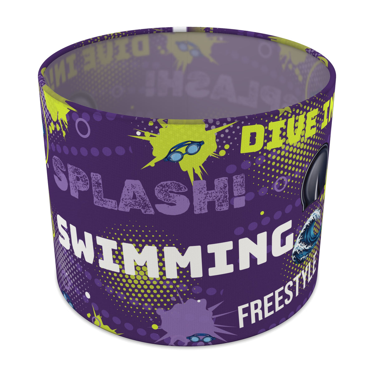 Purple Splash Swimming II lampshade - 25cm x 20cm Table