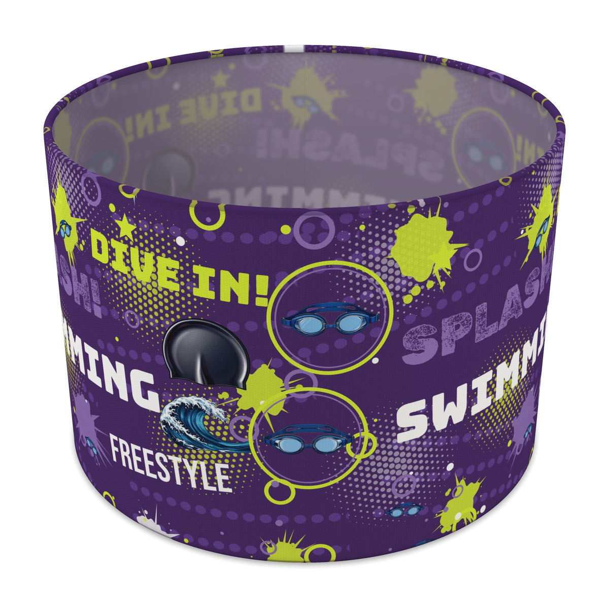 Purple Splash Swimming II lampshade - 30cm x 21cm Table