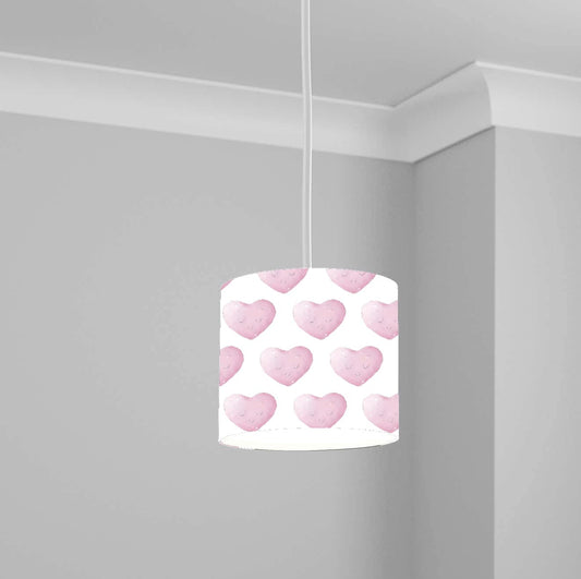 Pink Heart Pattern Ceiling Lampshade Lightshade for Nursery 1-20cm x 18.5cm