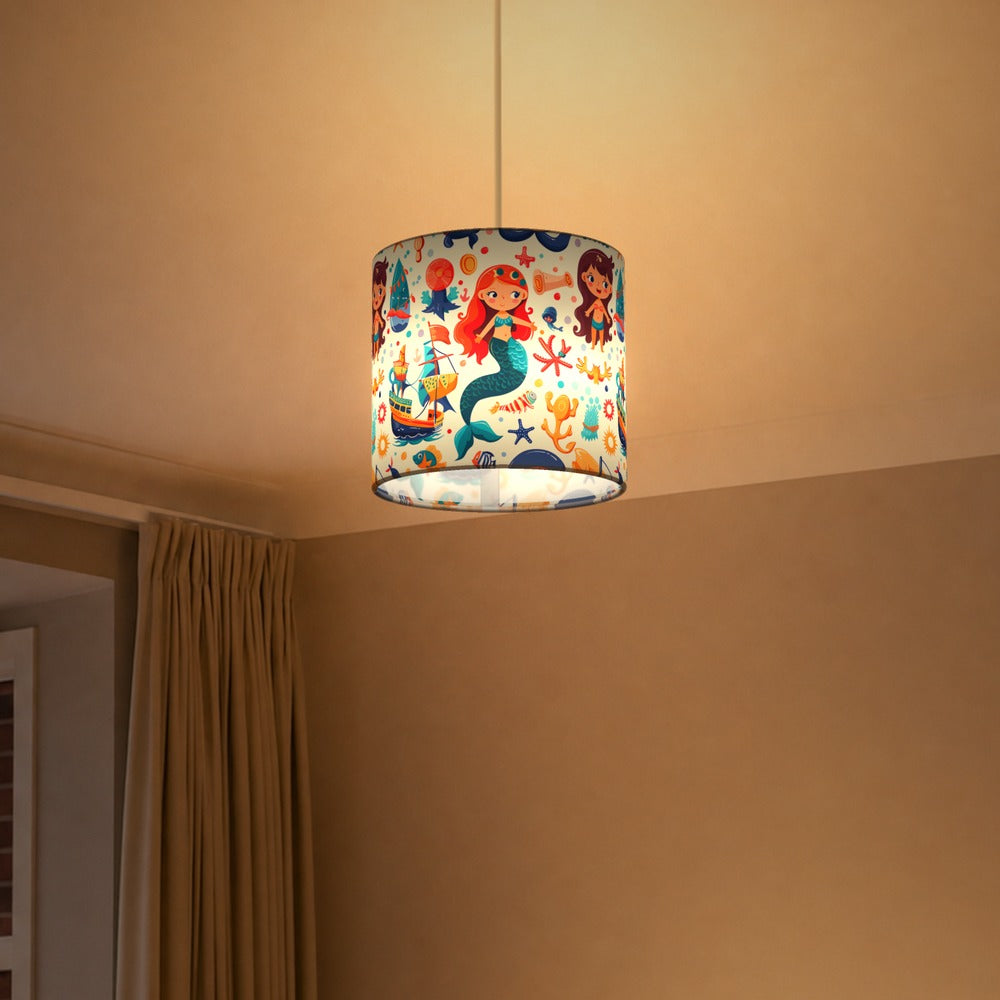 Mermaids and Sailboats lampshade