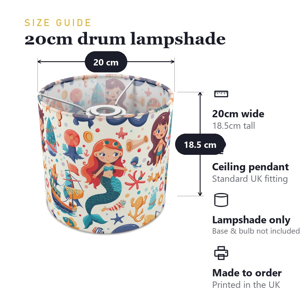 Mermaids and Sailboats lampshade