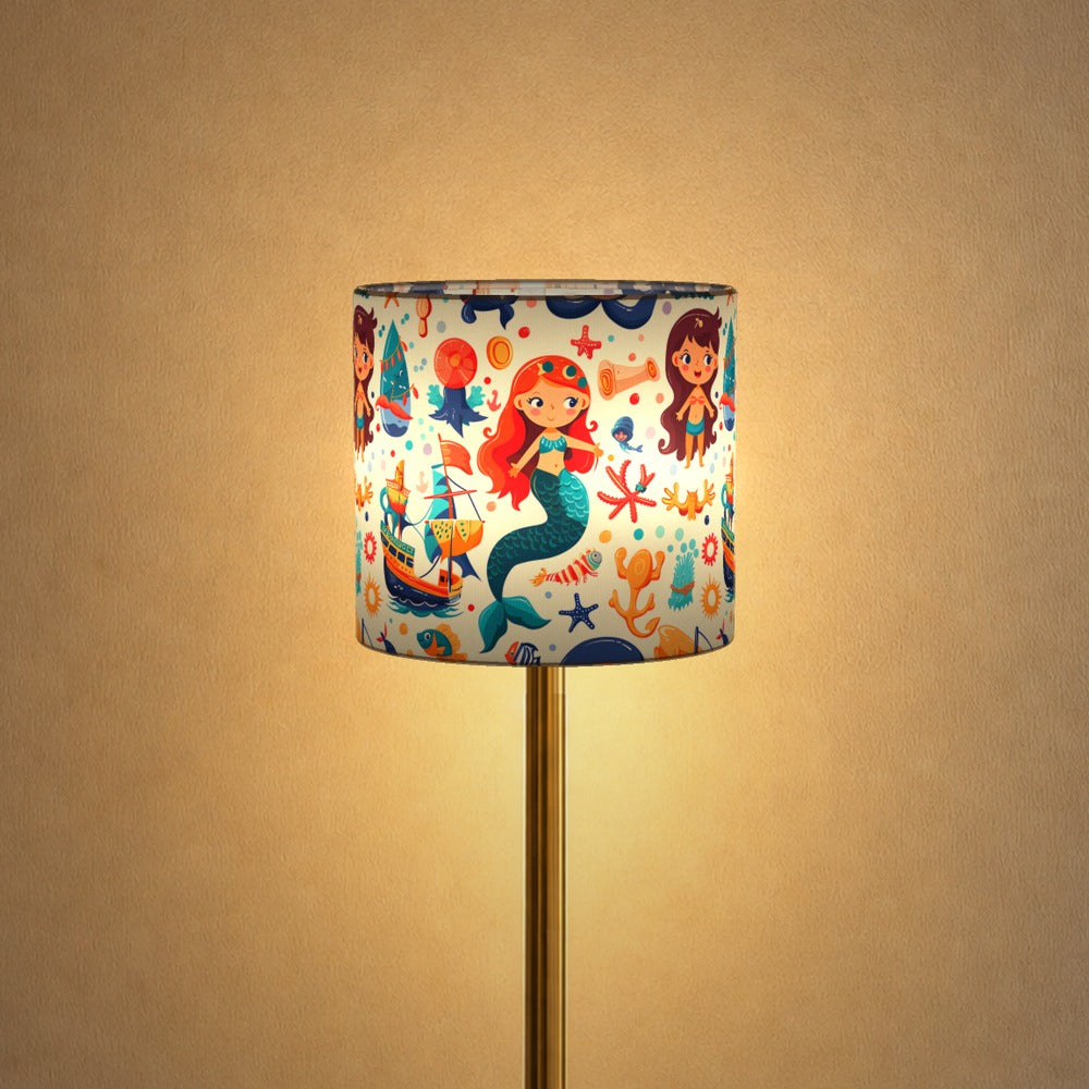 Mermaids and Sailboats lampshade