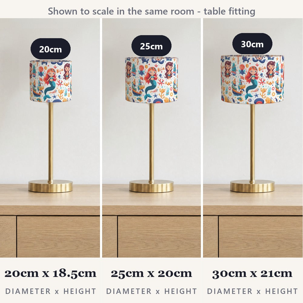 Mermaids and Sailboats lampshade