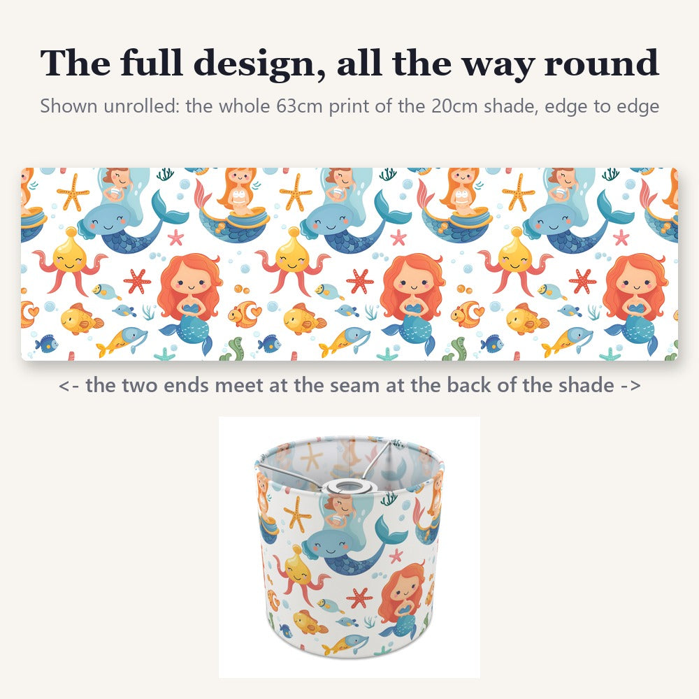 Mermaids and Whales lampshade