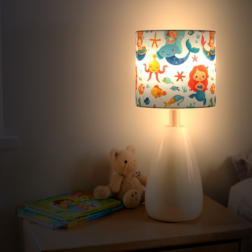 Mermaids and Whales lampshade