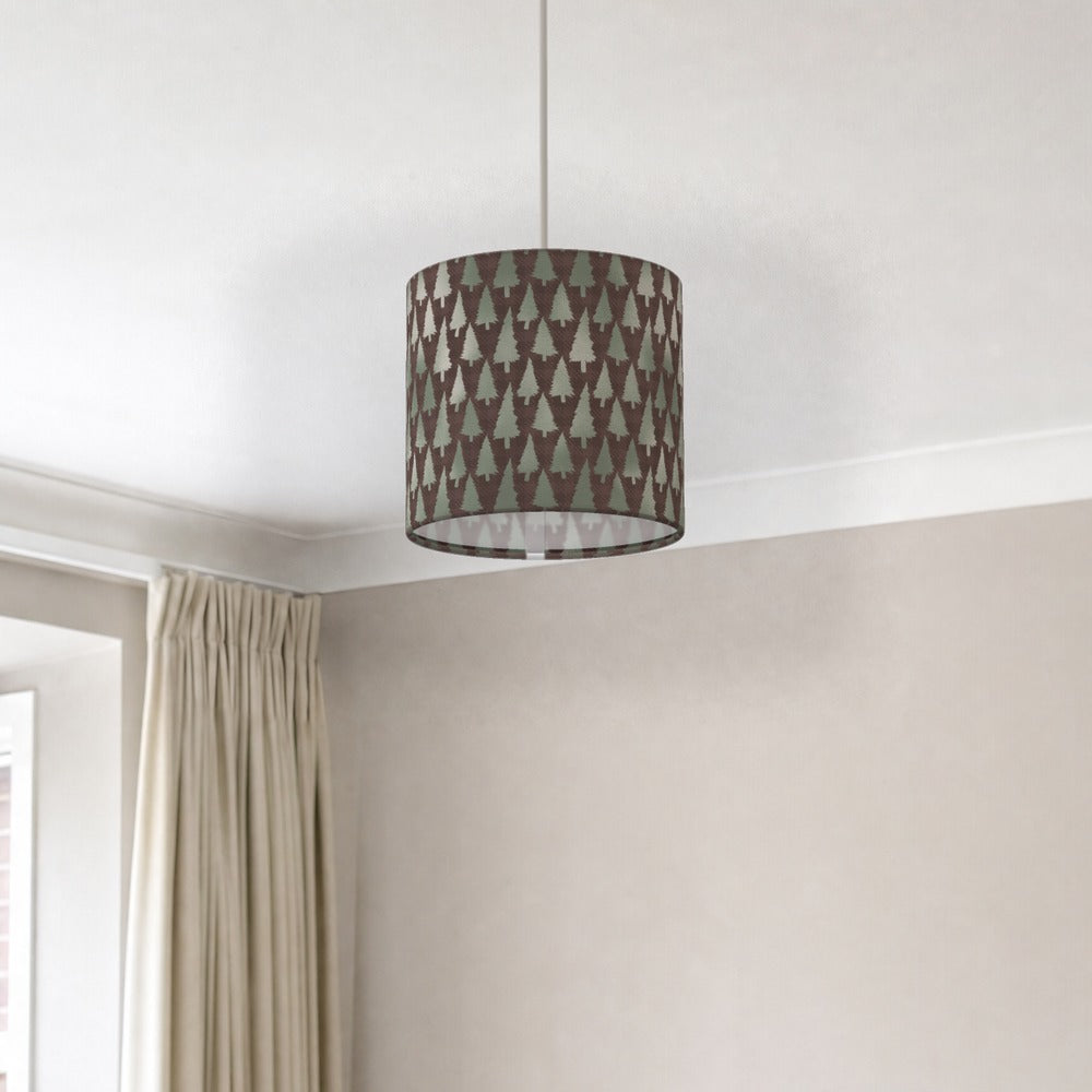 Festive Evergreen Christmas Tree Pattern lampshade