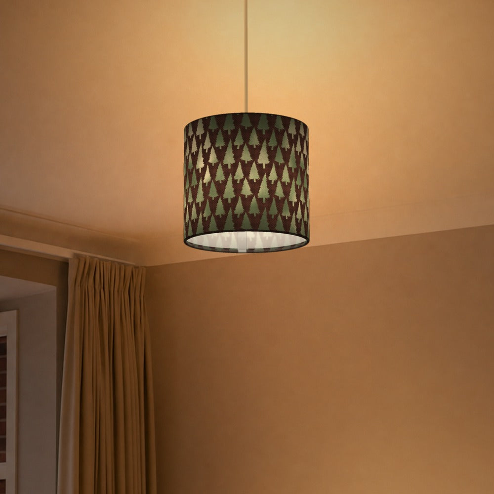 Festive Evergreen Christmas Tree Pattern lampshade