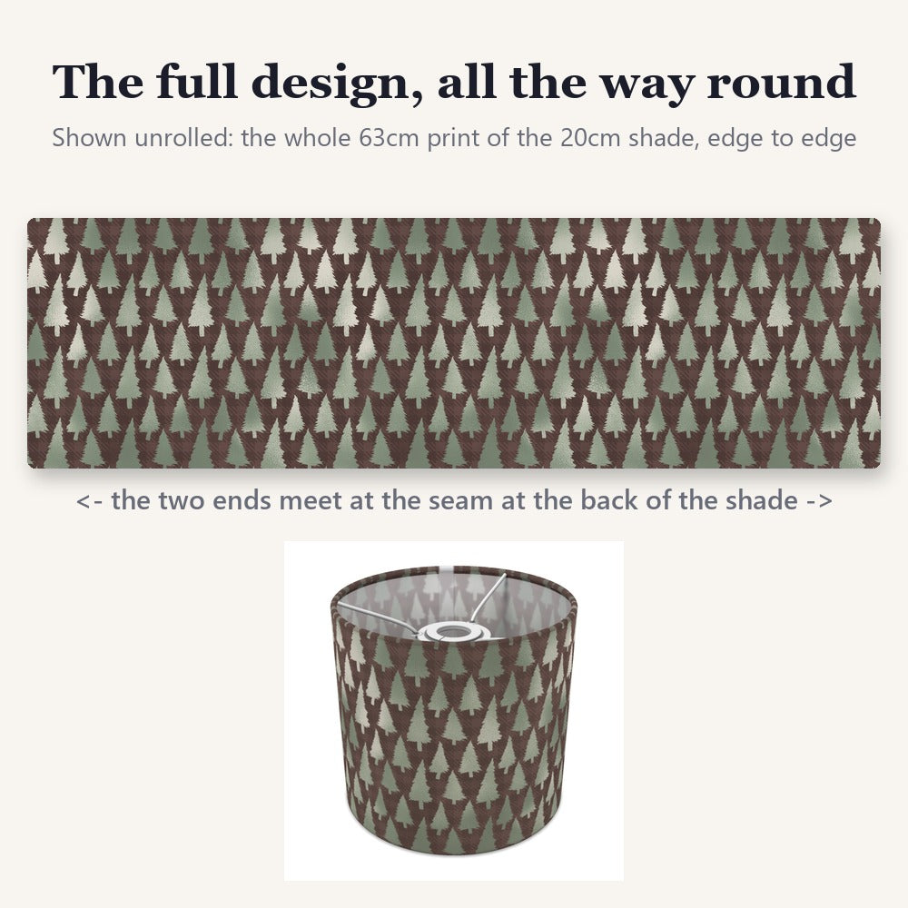 Festive Evergreen Christmas Tree Pattern lampshade