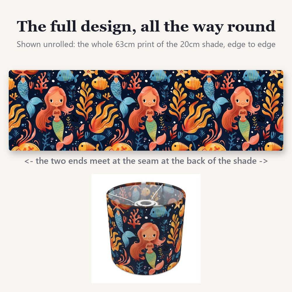 Mermaid with Coral and Fish lampshade