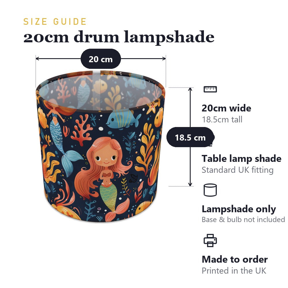 Mermaid with Coral and Fish lampshade