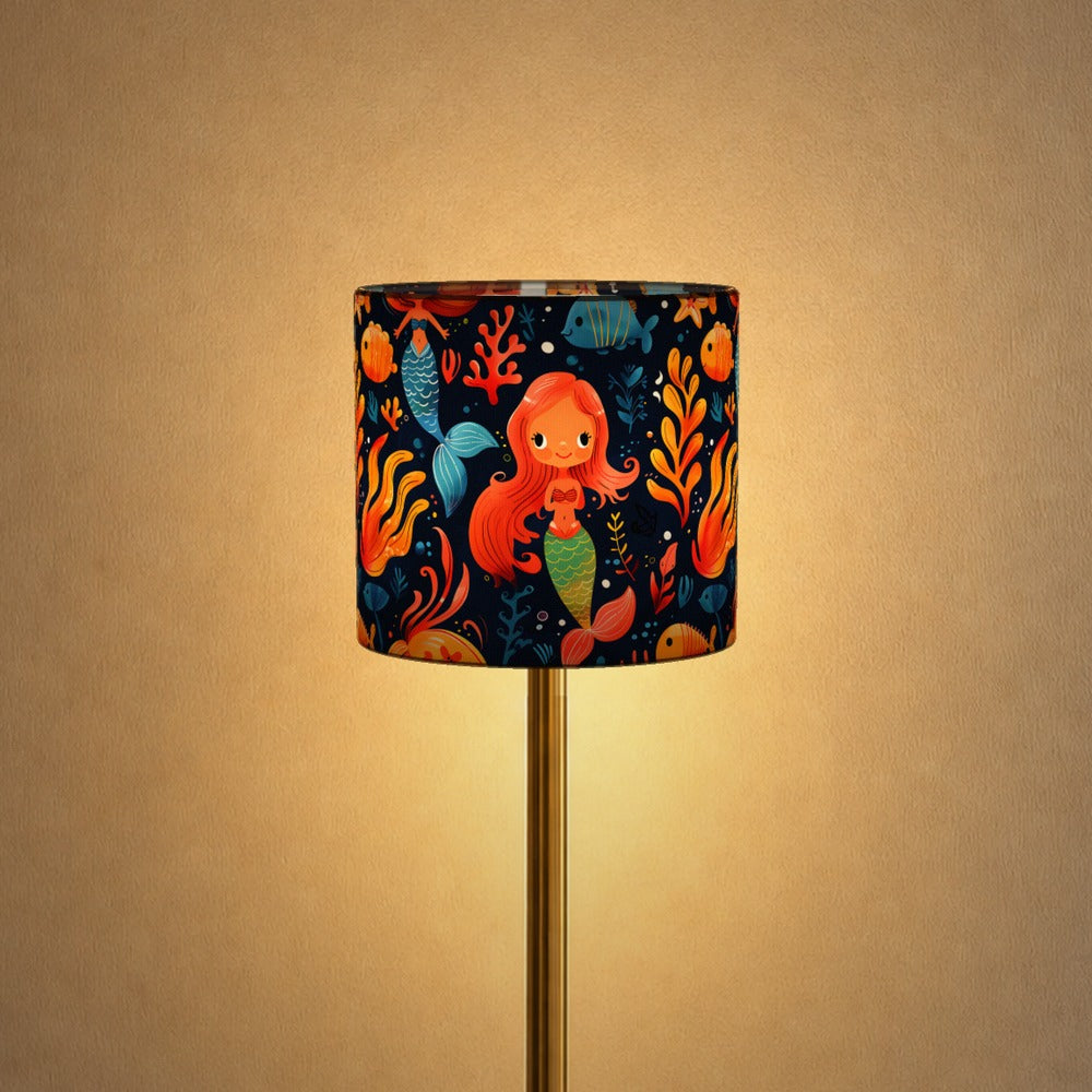 Mermaid with Coral and Fish lampshade