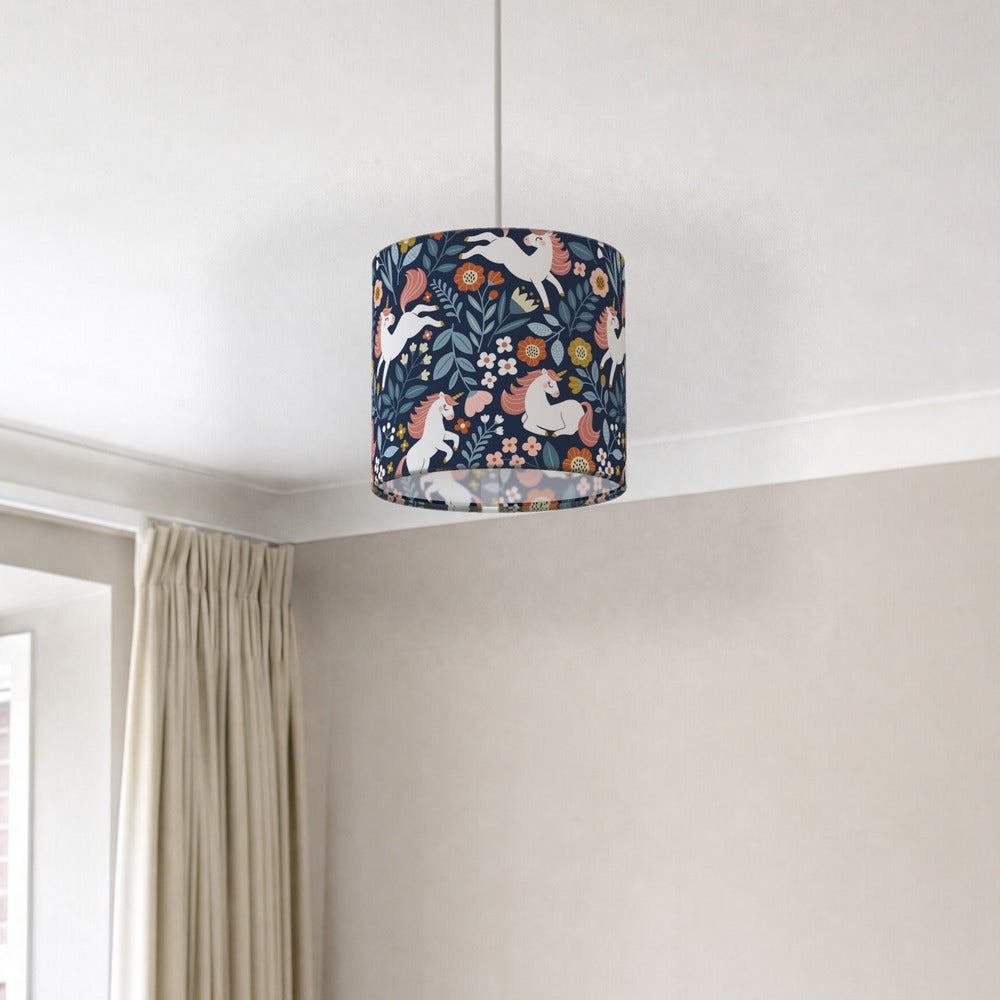 Enchanting Unicorn Floral Pattern lampshade