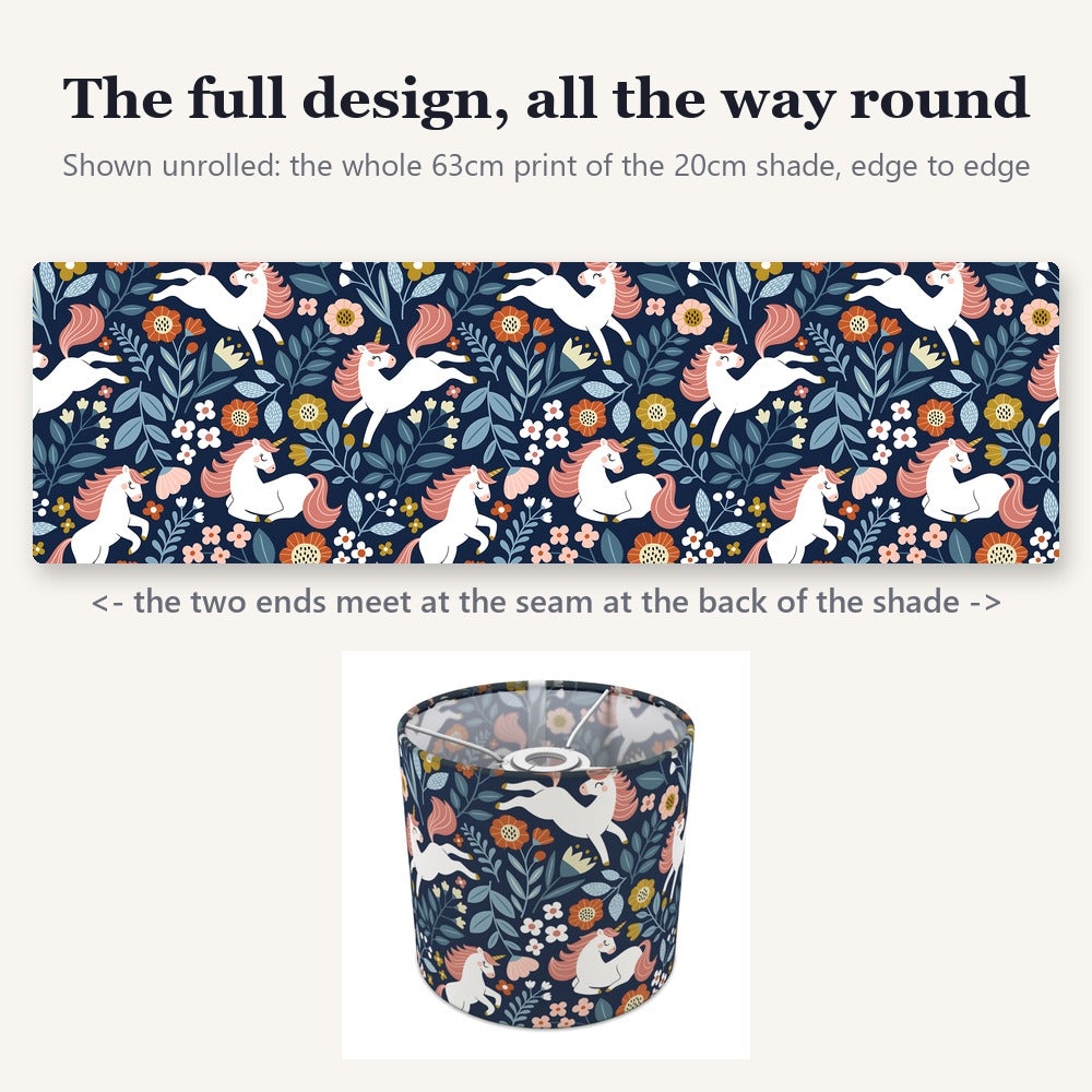 Enchanting Unicorn Floral Pattern lampshade