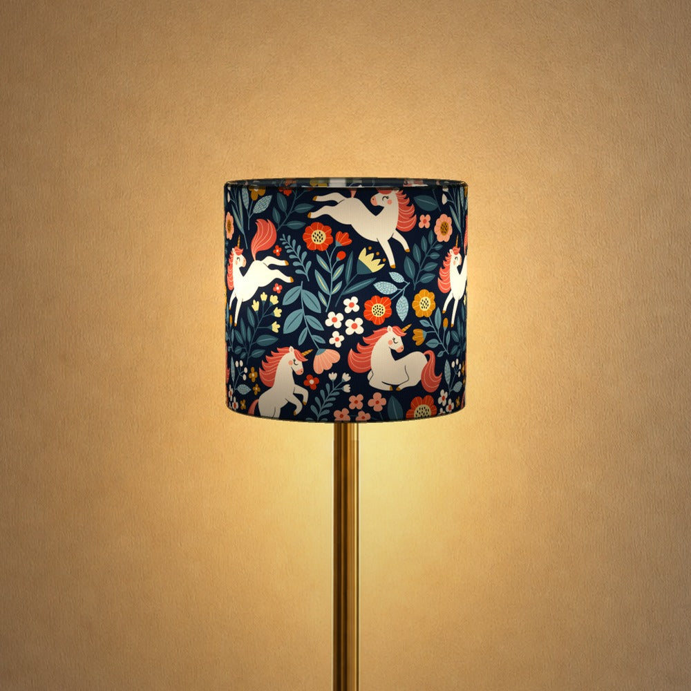 Enchanting Unicorn Floral Pattern lampshade
