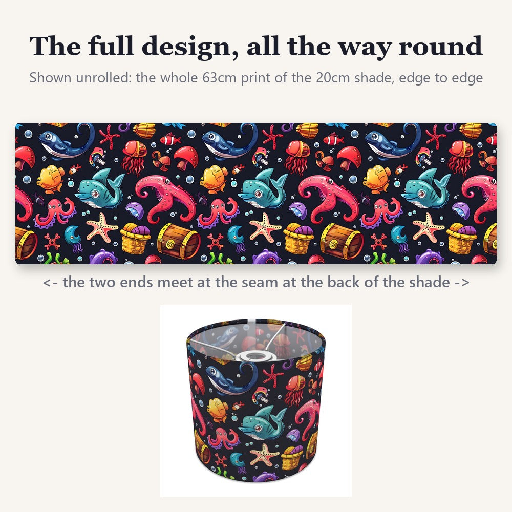 Shark Octopus Treasure Chest lampshade