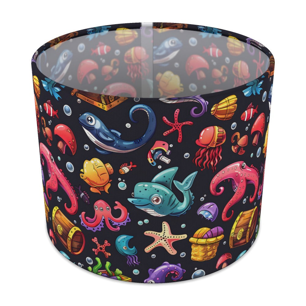 Shark Octopus Treasure Chest lampshade - 25cm Table