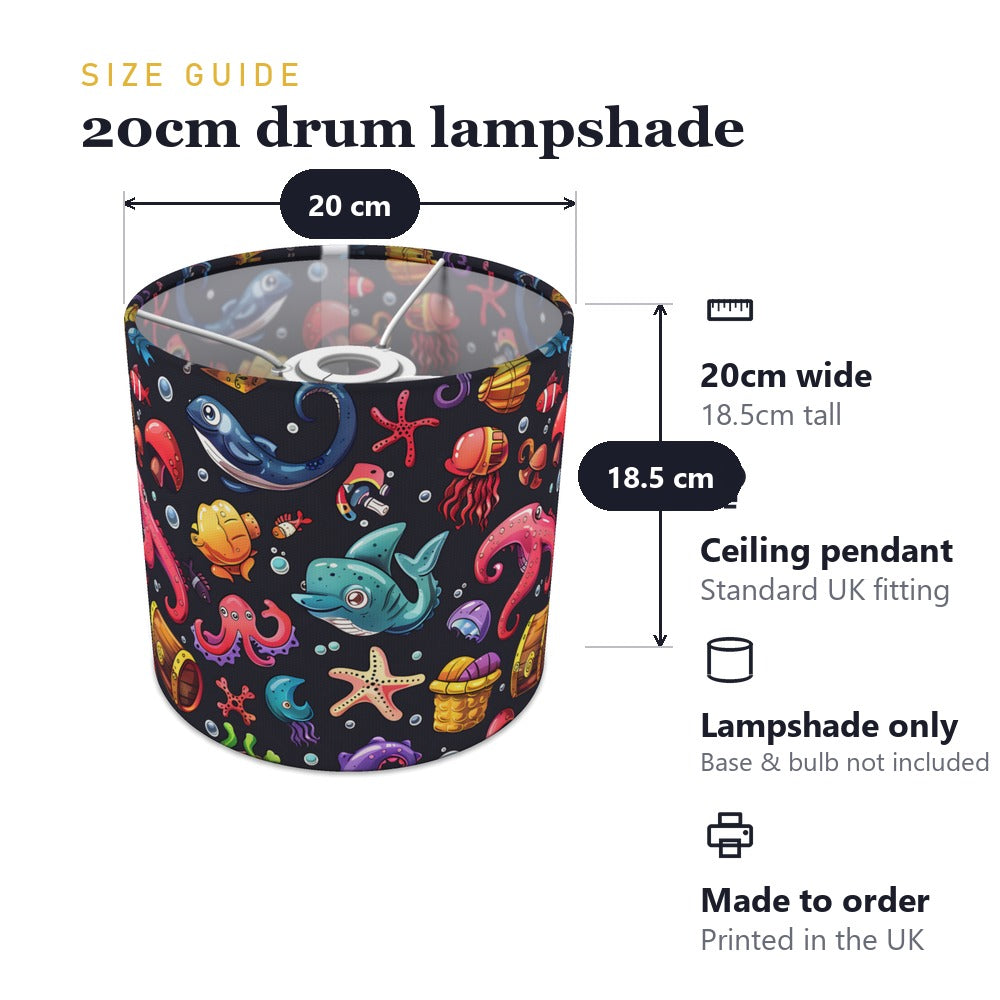 Shark Octopus Treasure Chest lampshade