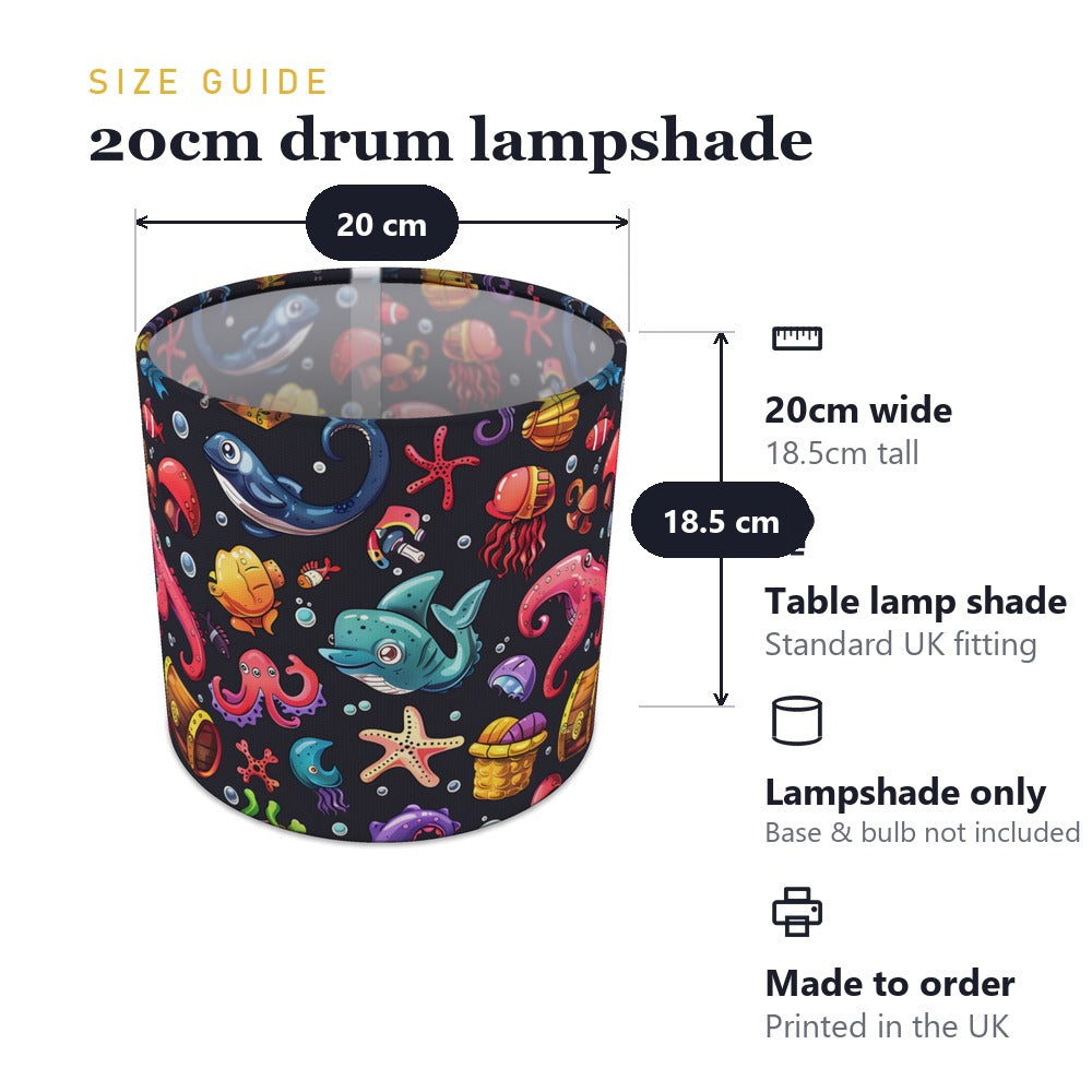 Shark Octopus Treasure Chest lampshade