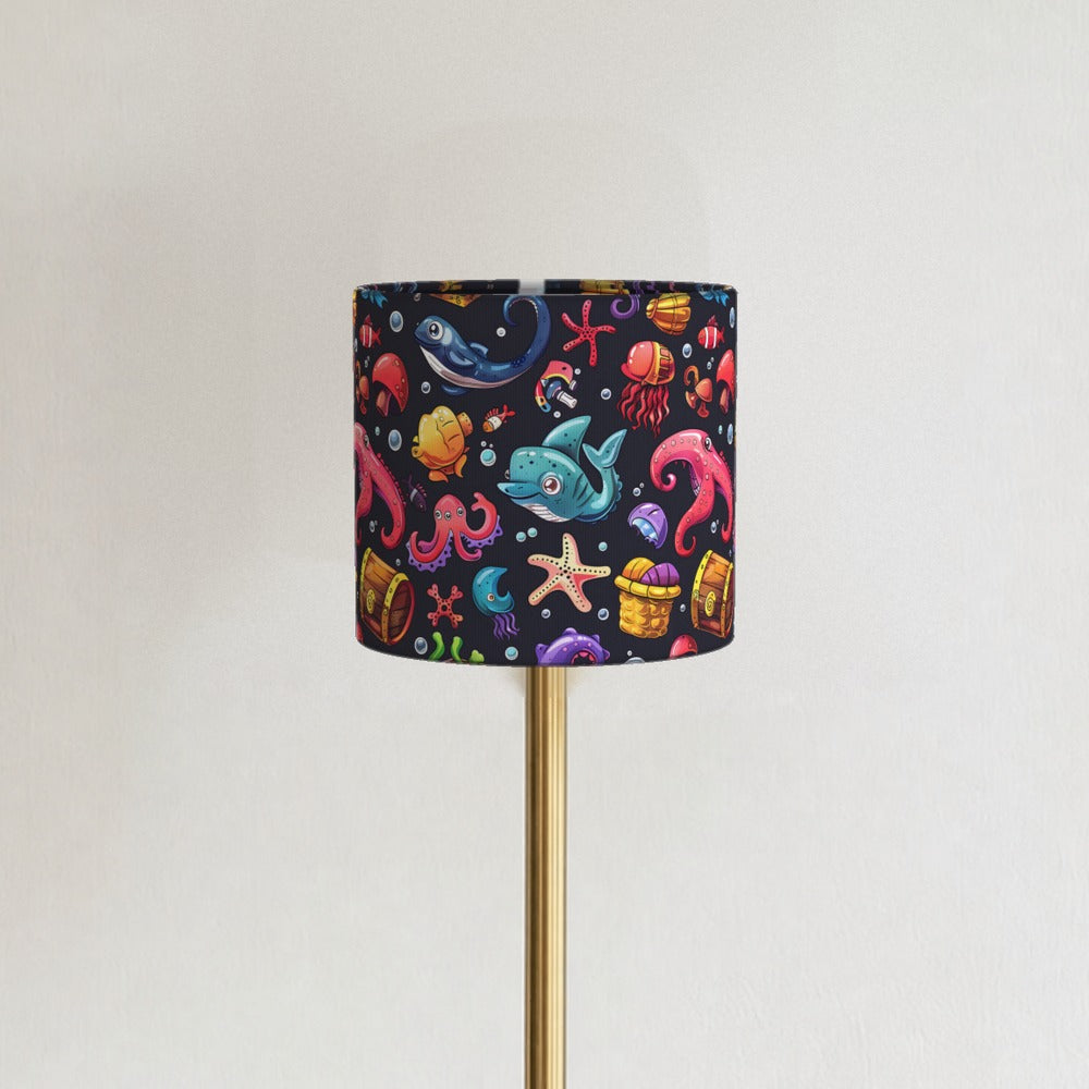 Shark Octopus Treasure Chest lampshade
