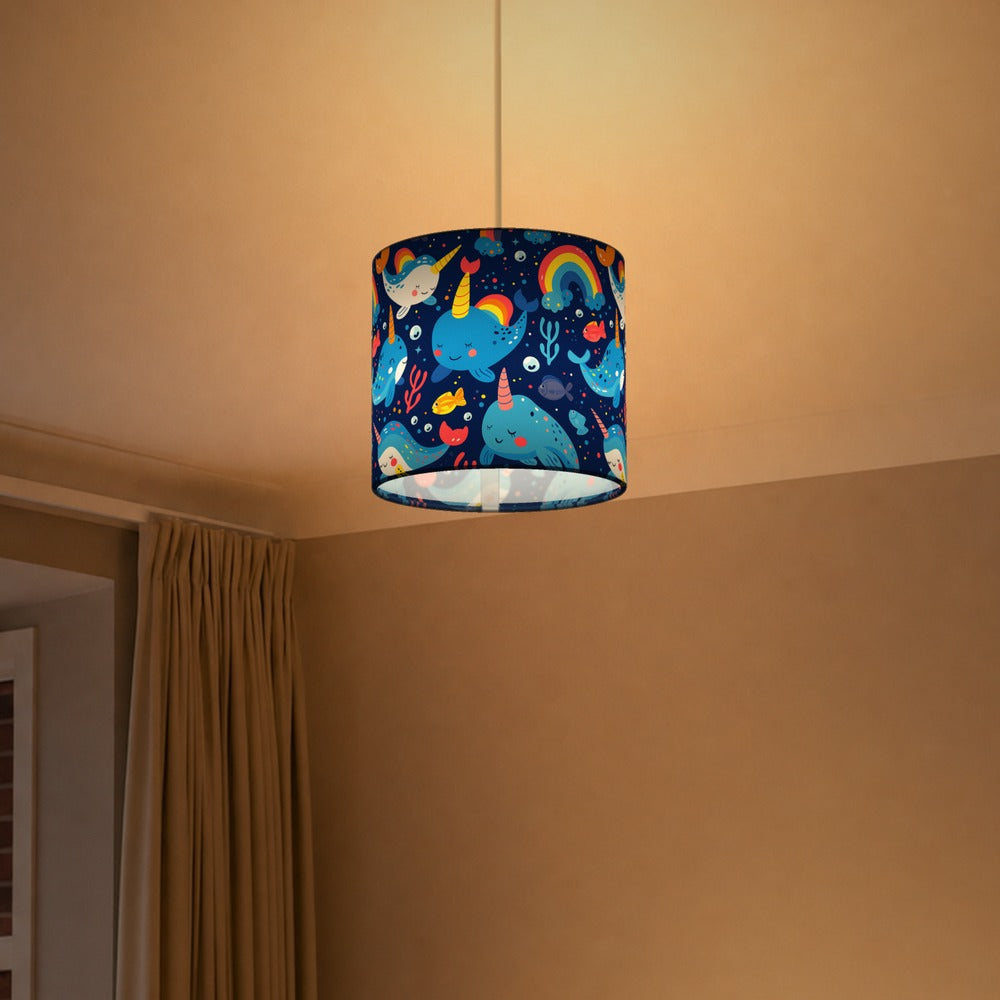 Narwhals Rainbows Fish lampshade