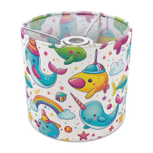 Colourful Narwhals with Rainbows lampshade - 20cm Ceiling