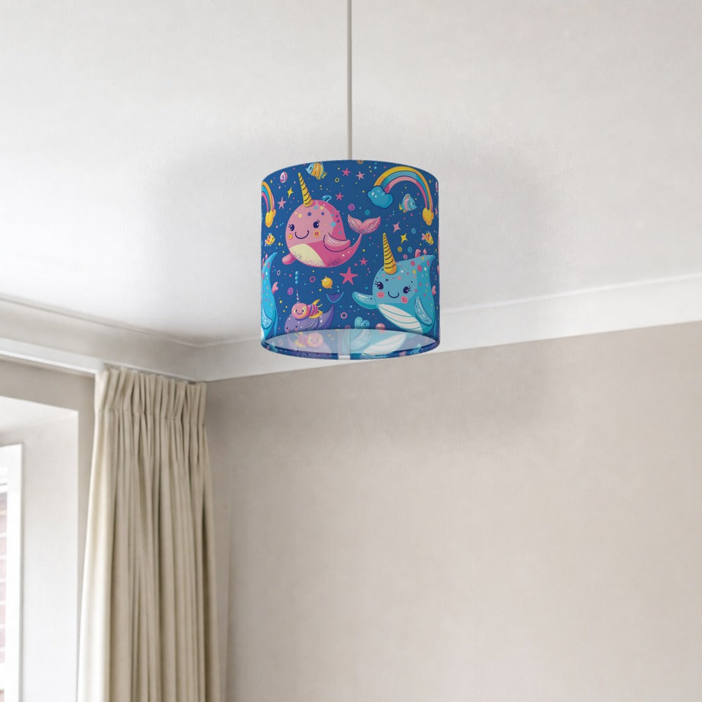Narwhals and Rainbow Delight lampshade