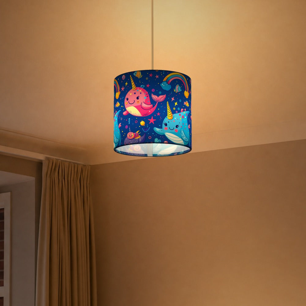 Narwhals and Rainbow Delight lampshade