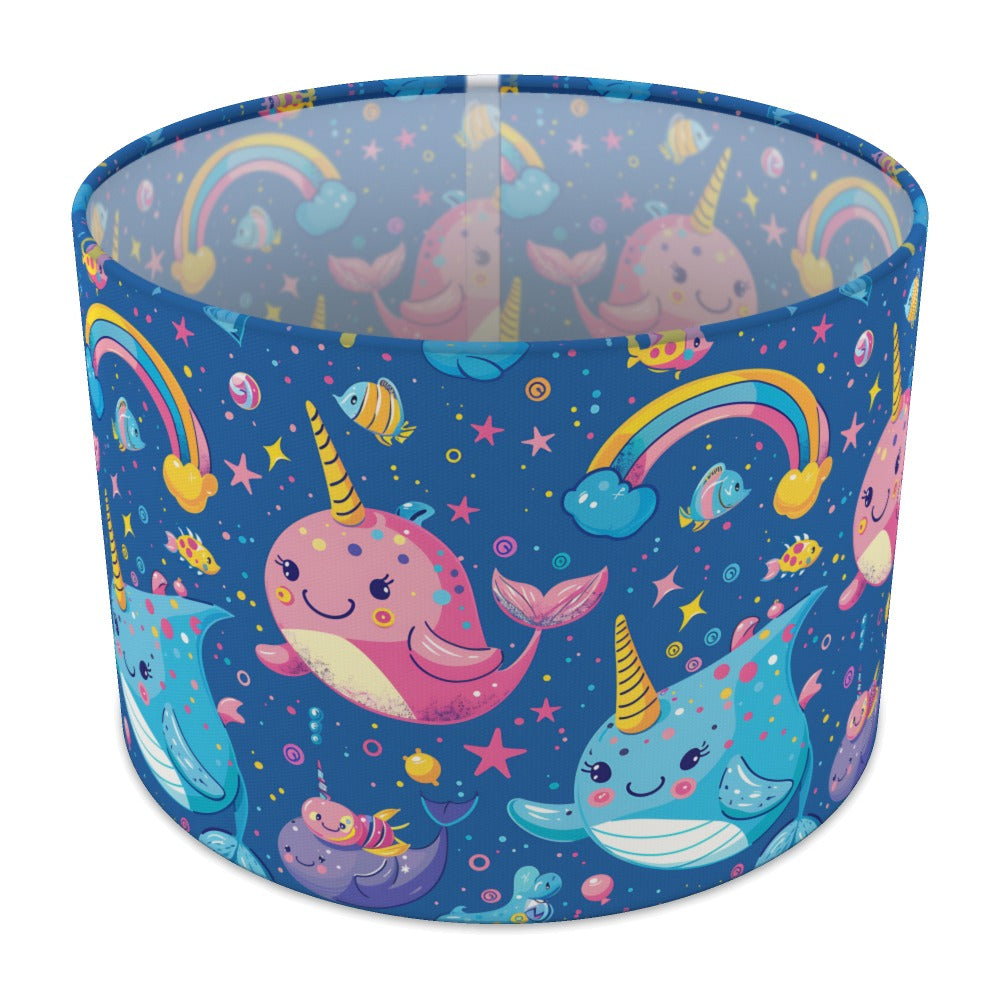 Narwhals and Rainbow Delight lampshade - 30cm Table