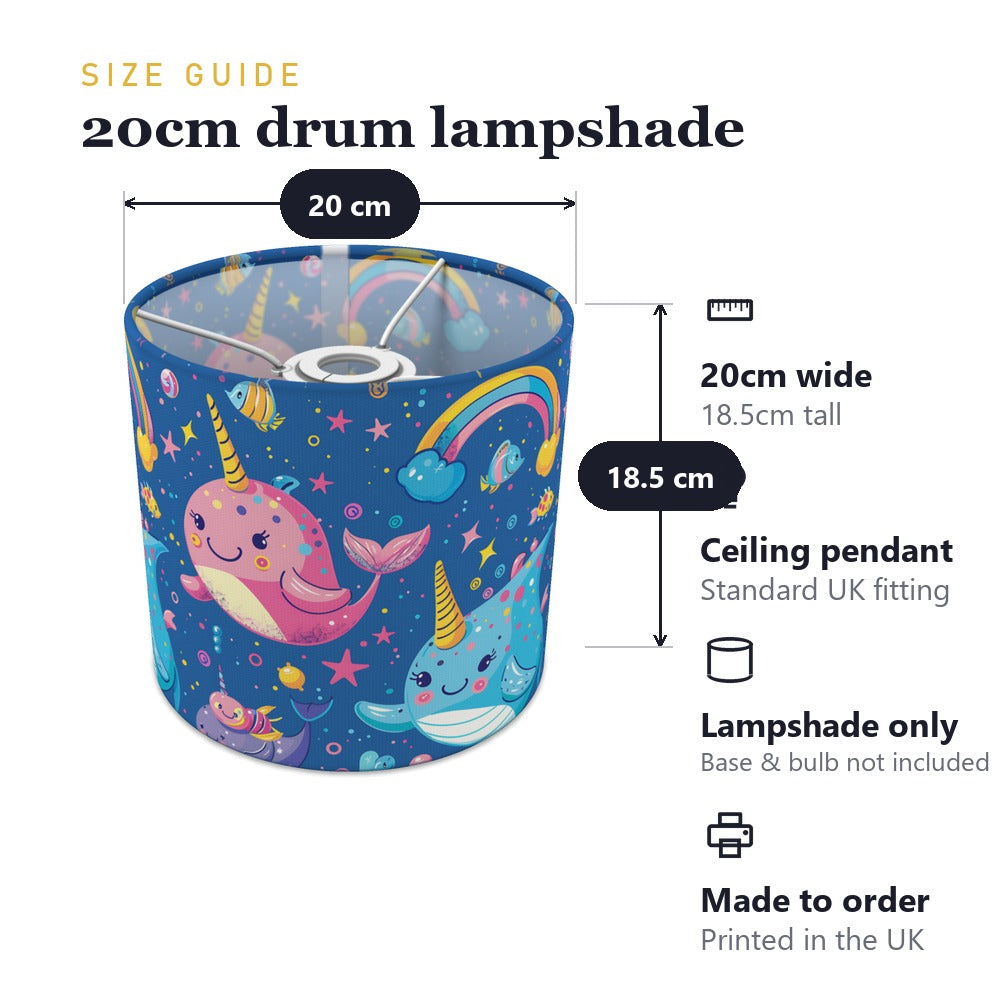 Narwhals and Rainbow Delight lampshade