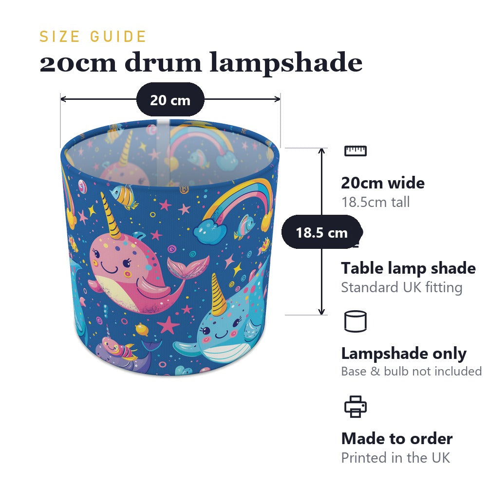 Narwhals and Rainbow Delight lampshade