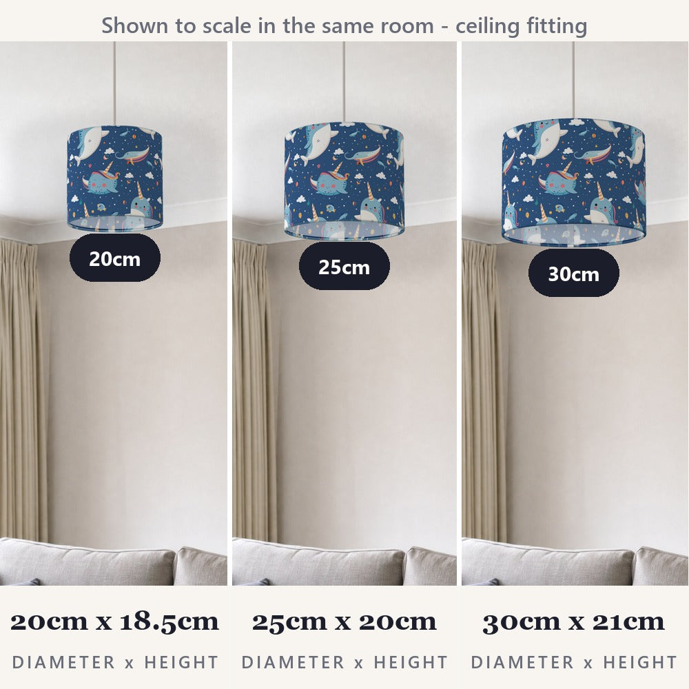 Narwhal Whale Clouds lampshade