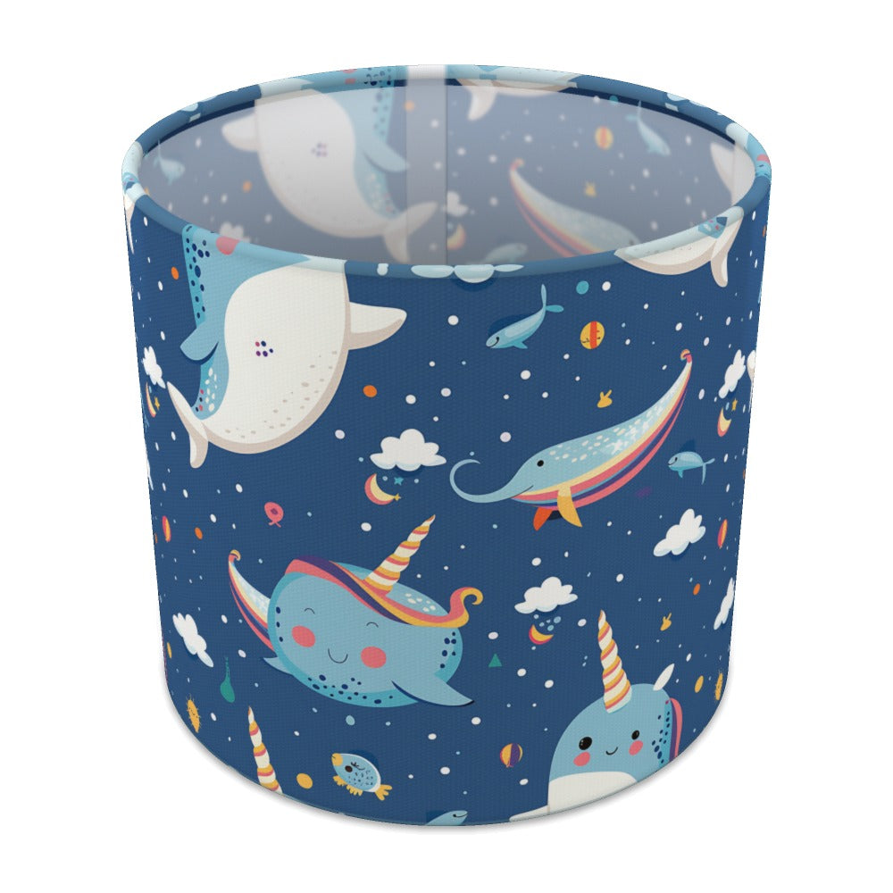 Narwhal Whale Clouds lampshade - 20cm Table